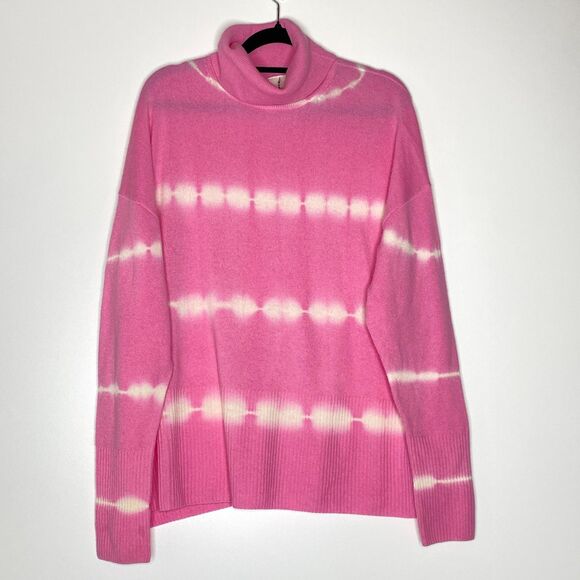Cinq a Sept Kenny Tie Dye Wool Cashmere Turtleneck Sweater Women's Size Small - Picture 1 of 7
